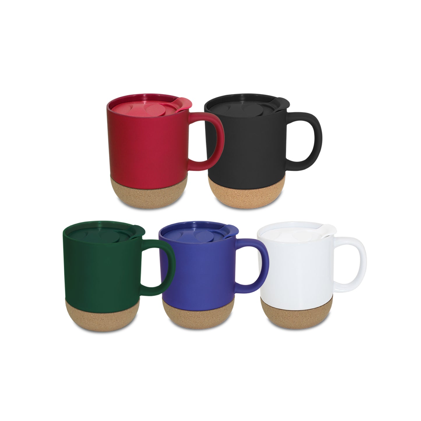 Mug 380 ml en porcelaine et liège avec couvercle